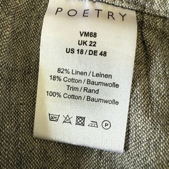 POETRY | Linen Cotton Blend Crinkle Gauze Relaxed Tapered Pant | Size 18 - Picture 8 of 8